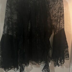 Torrid Black Lace Asymmetrical Top